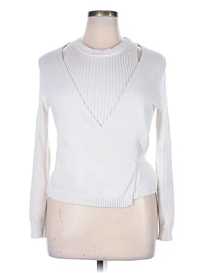 Pre-owned Ann Taylor Loft Sweater Vest In White