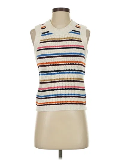 Pre-owned Ann Taylor Loft Sweater Vest In White