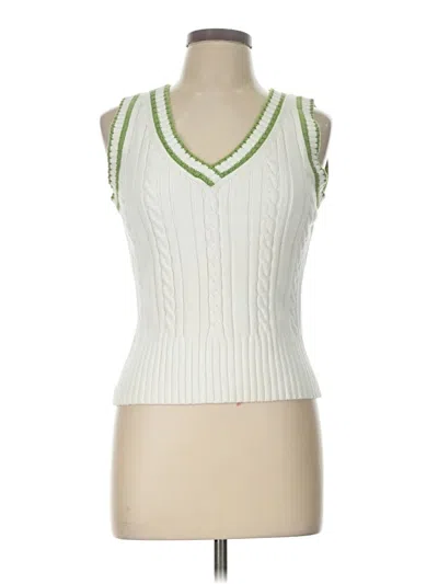 Pre-owned Ann Taylor Loft Sweater Vest In White