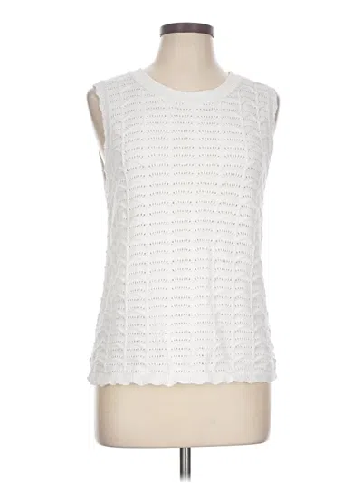 Pre-owned Ann Taylor Loft Sweater Vest In White