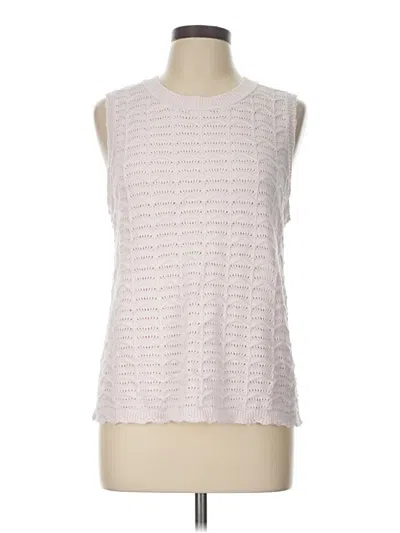Pre-owned Ann Taylor Loft Sweater Vest In White