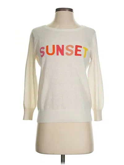 Pre-owned Ann Taylor Loft Sweatshirt In White