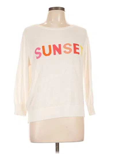 Pre-owned Ann Taylor Loft Sweatshirt In White