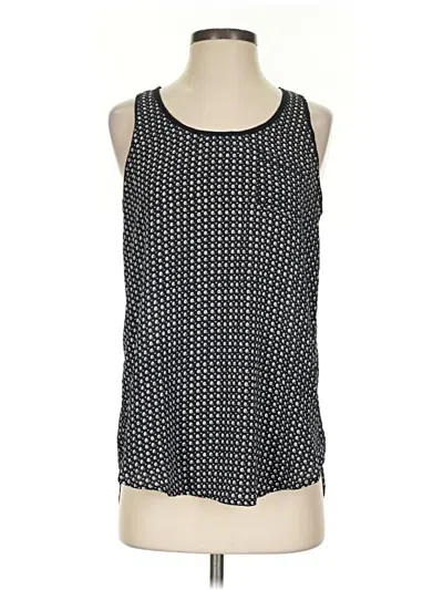 Pre-owned Ann Taylor Loft Tank Top Black Checkered/gingham Pattern Crew Neck Tops