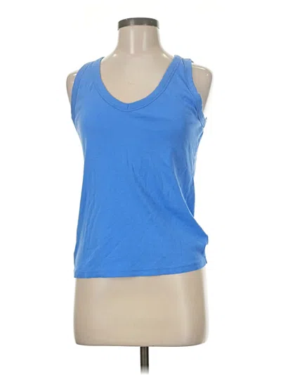 Pre-owned Ann Taylor Loft Tank Top Blue Halter Neckline Tops