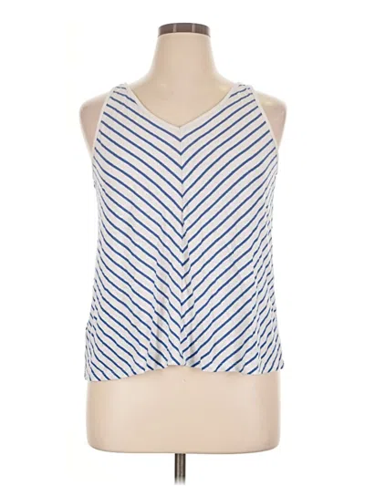 Pre-owned Ann Taylor Loft Tank Top Blue Halter Neckline Tops