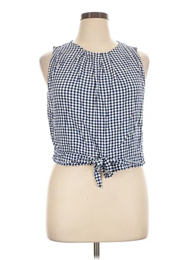 Pre-owned Ann Taylor Loft Tank Top Blue Halter Neckline Tops