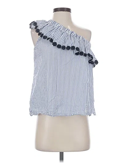 Pre-owned Ann Taylor Loft Tank Top Blue One Shoulder Neckline Tops