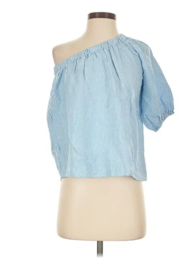 Pre-owned Ann Taylor Loft Tank Top Blue One Shoulder Neckline Tops