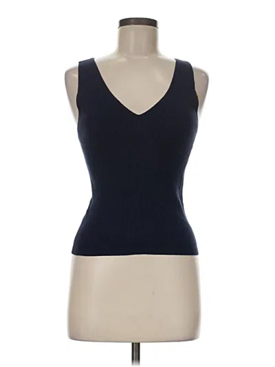 Pre-owned Ann Taylor Loft Tank Top Blue Plunge Neckline Tops