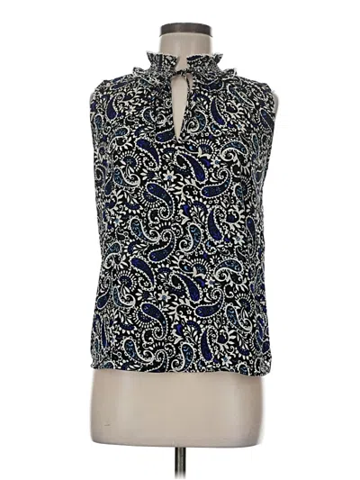 Pre-owned Ann Taylor Loft Tank Top Blue Tie Neck Tops