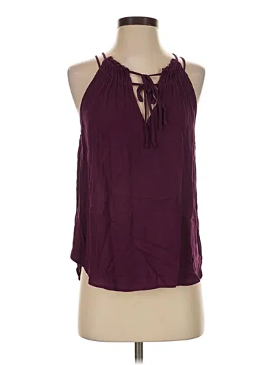 Pre-owned Ann Taylor Loft Tank Top Burgundy Halter Neckline Tops