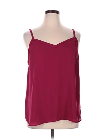 Pre-owned Ann Taylor Loft Tank Top Burgundy Halter Neckline Tops