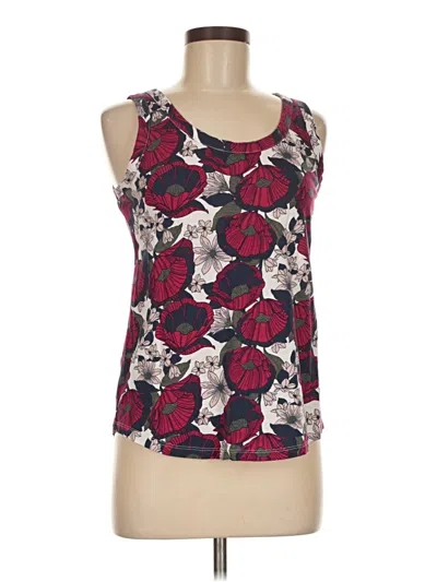 Pre-owned Ann Taylor Loft Tank Top Burgundy Strapless Neckline Tops