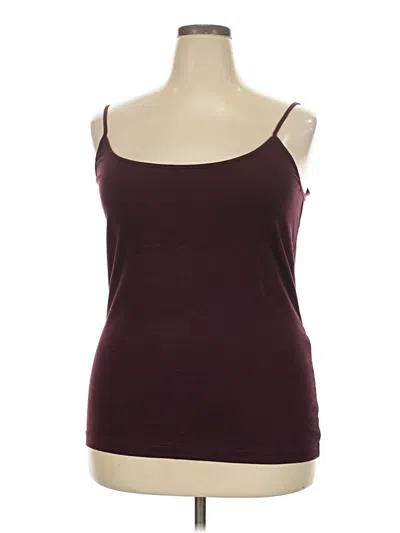 Pre-owned Ann Taylor Loft Tank Top Burgundy Strapless Neckline Tops