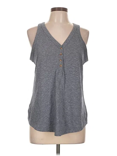 Pre-owned Ann Taylor Loft Tank Top Gray Halter Neckline Tops