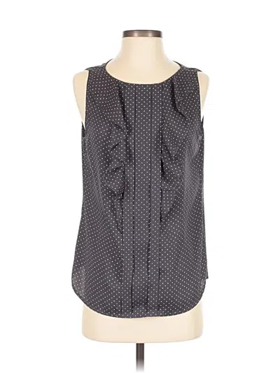 Pre-owned Ann Taylor Loft Tank Top Gray Ruffles Neckline Tops