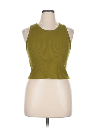 Pre-owned Ann Taylor Loft Tank Top Green Halter Neckline Tops