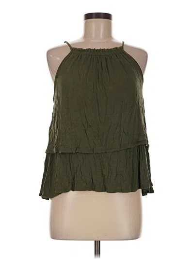 Pre-owned Ann Taylor Loft Tank Top Green Halter Neckline Tops