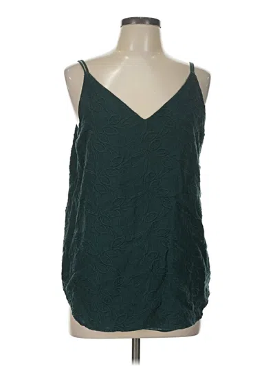 Pre-owned Ann Taylor Loft Tank Top Green Halter Neckline Tops
