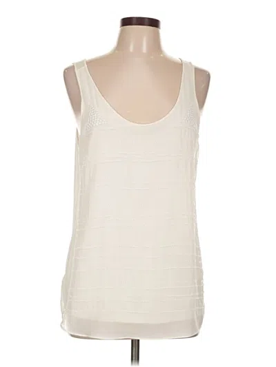 Pre-owned Ann Taylor Loft Tank Top Ivory Scoop Neck Tops In White