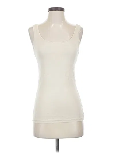 Pre-owned Ann Taylor Loft Tank Top Ivory Strapless Neckline Tops In White