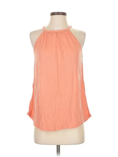 Pre-owned Ann Taylor Loft Tank Top Orange Halter Neckline Tops
