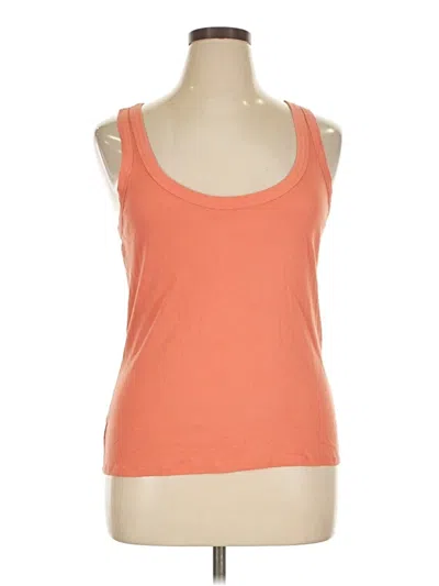 Pre-owned Ann Taylor Loft Tank Top Orange Scoop Neck Tops