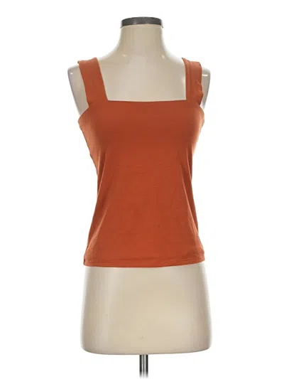 Pre-owned Ann Taylor Loft Tank Top Orange Square Neckline Tops