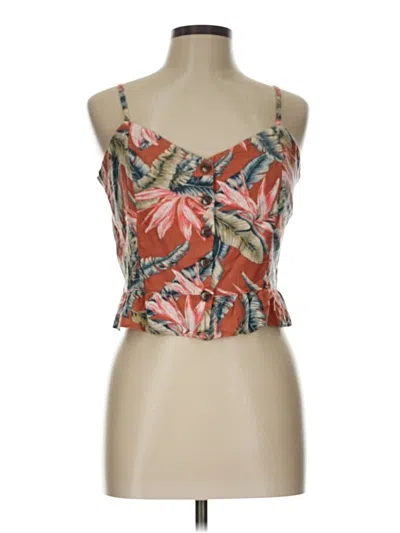 Pre-owned Ann Taylor Loft Tank Top Orange Strapless Neckline Tops