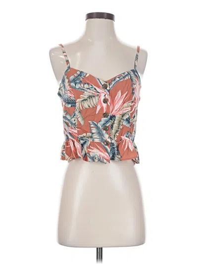 Pre-owned Ann Taylor Loft Tank Top Orange Strapless Neckline Tops