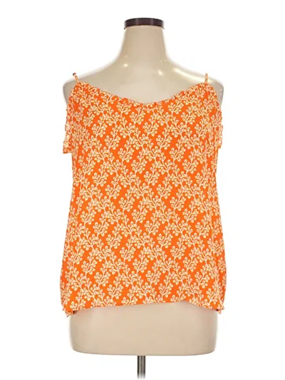 Pre-owned Ann Taylor Loft Tank Top Orange Strapless Neckline Tops