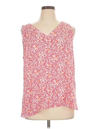 Pre-owned Ann Taylor Loft Tank Top Pink One Shoulder Neckline Tops
