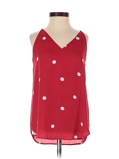 Pre-owned Ann Taylor Loft Tank Top Red Halter Neckline Tops