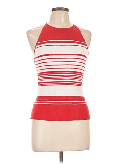 Pre-owned Ann Taylor Loft Tank Top Red Halter Neckline Tops