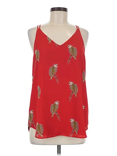 Pre-owned Ann Taylor Loft Tank Top Red Halter Neckline Tops