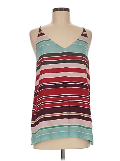 Pre-owned Ann Taylor Loft Tank Top Red Halter Neckline Tops