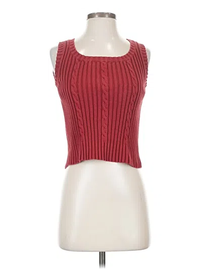 Pre-owned Ann Taylor Loft Tank Top Red Strapless Neckline Tops