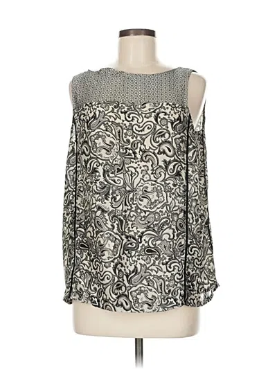 Pre-owned Ann Taylor Loft Tank Top Silver Cold Shoulder Neckline Tops