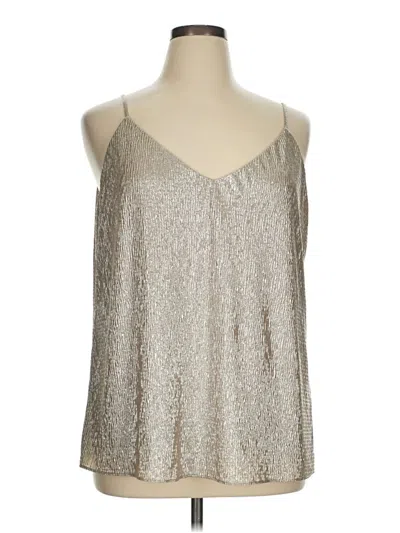 Pre-owned Ann Taylor Loft Tank Top Silver V Neck Tops