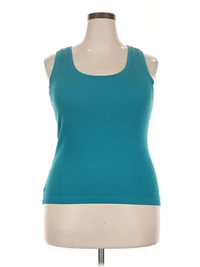 Pre-owned Ann Taylor Loft Tank Top Teal Halter Neckline Tops