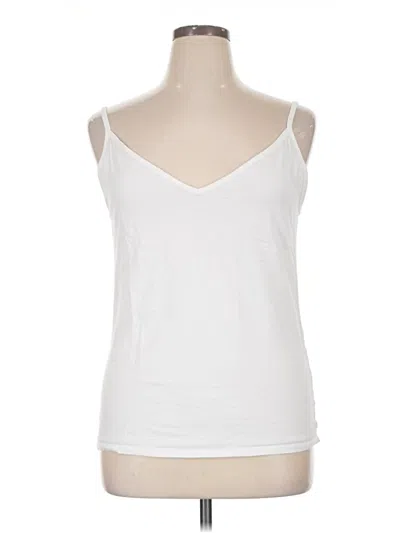 Pre-owned Ann Taylor Loft Tank Top White Sweetheart Neckline Tops