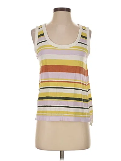 Pre-owned Ann Taylor Loft Tank Top Yellow Square Neckline Tops