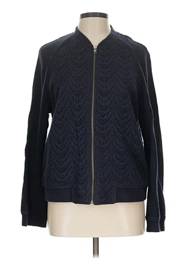 Pre-owned Ann Taylor Loft Track Jacket In Blue