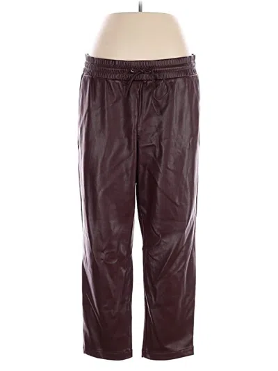 Pre-owned Ann Taylor Loft Track Pants In Burgundy