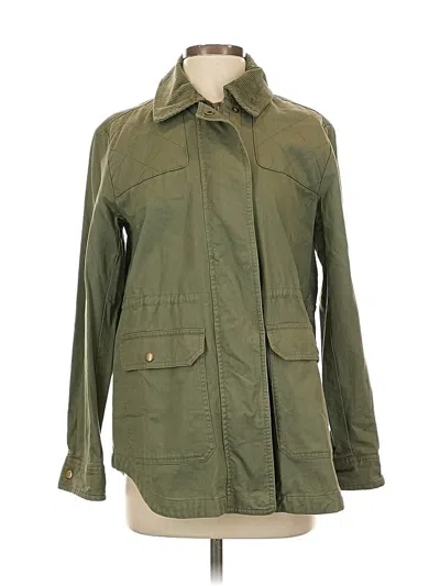 Pre-owned Ann Taylor Loft Trenchcoat In Green