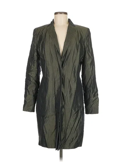 Pre-owned Ann Taylor Loft Trenchcoat In Green