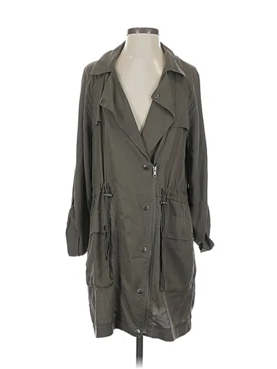 Pre-owned Ann Taylor Loft Trenchcoat In Green