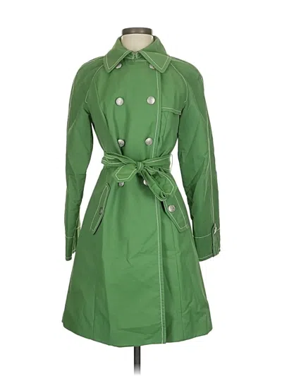 Pre-owned Ann Taylor Loft Trenchcoat In Green