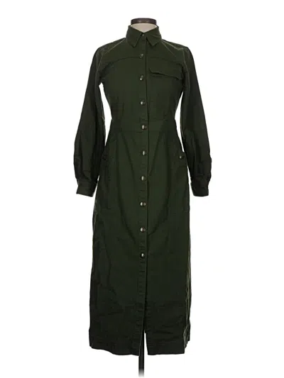 Pre-owned Ann Taylor Loft Trenchcoat In Green